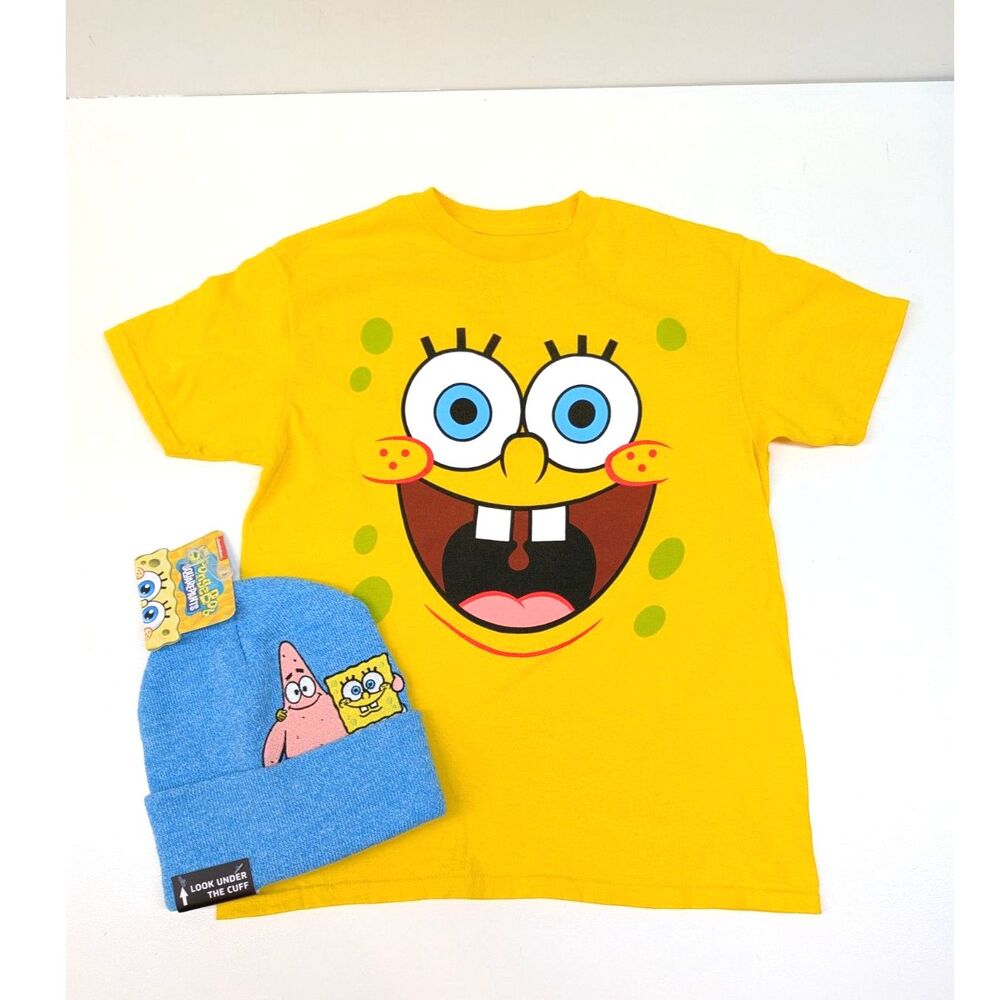 SpongeBob Shirt and Beanie Set, kids size 8
